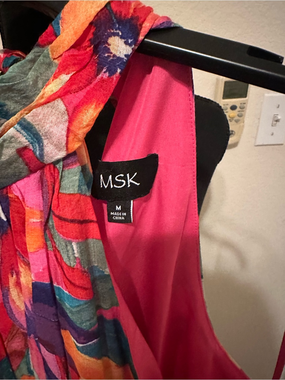 MSK Women's Printed Ruffle-Hem Halter Dress Orange & Pink Floral. Size M- NWT - Picture 5 of 16